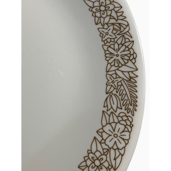 Vintage Corelle Ware Brown Woodland Floral 10 1/4" Dinner Plates White Brown - Picture 2 of 8
